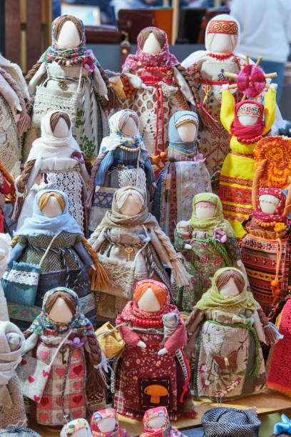 istock Handcrafted rag dolls in the Old Slavic tradition, amulets, and protective charms 2201774769