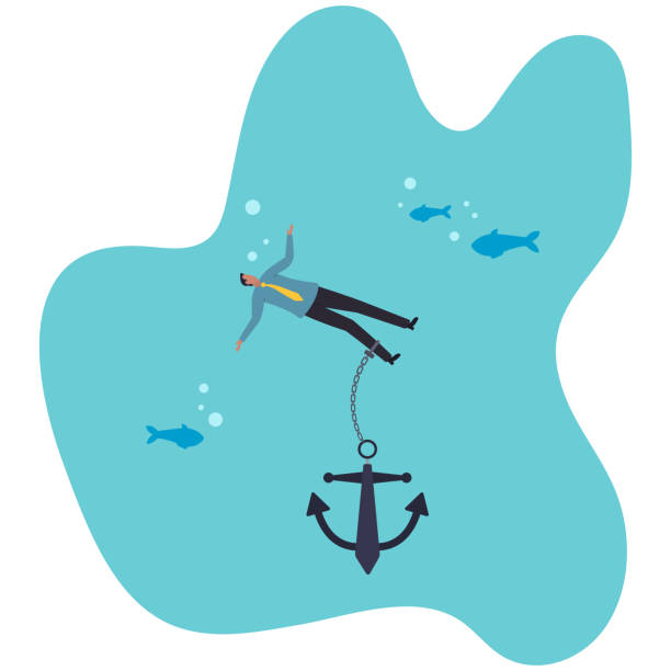 istock Sunk cost investment problem, cost that already been incurred and effect investing decision, psychology or money loss aversion.business concept.flat character. 2201776847
