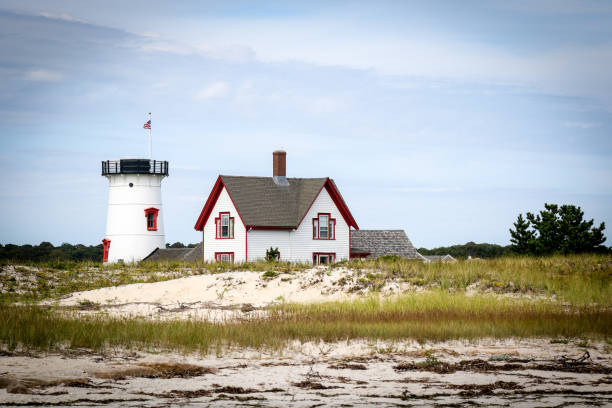 istock Small Lighthouse off the Coast of Cape Cod in the Fall 2201778693