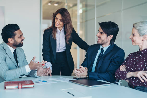 istock Business managers talking on a meeting 2201781846
