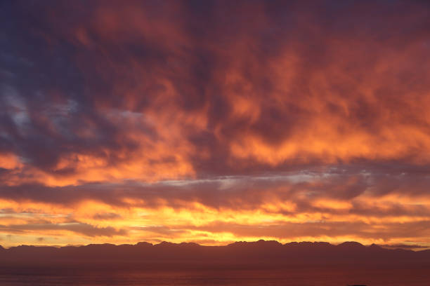 cloudy sky at sunrise, False Bay, South Africa