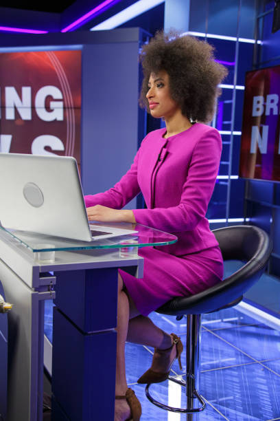 istock Female news anchor 2201788664