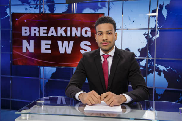 istock Breaking news male anchor 2201788679
