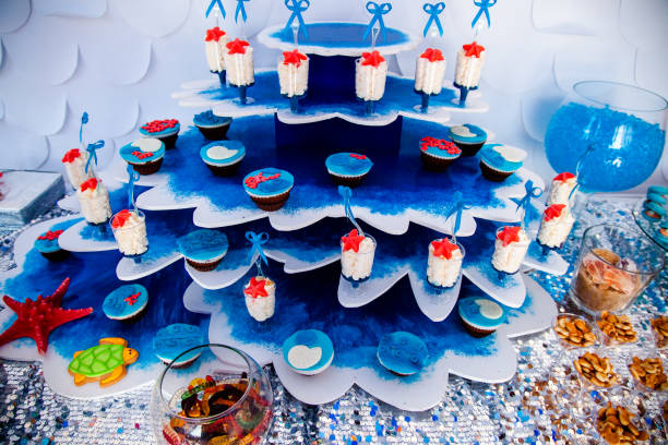 istock Sea time theme on the party's candy bar 2201790882