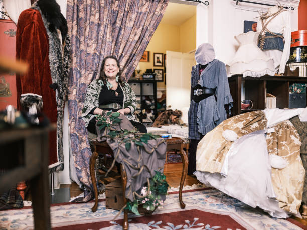 istock Mature woman costume designer working in her home studio 2201792886