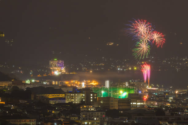 istock Fireworks in Beppu City, Oita Prefecture, Japan 2201794243