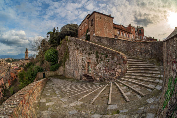 istock Porta Sole, Staircase Via delle Prome Perugia 2201801552