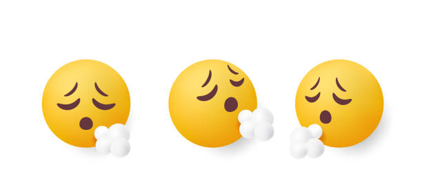 istock Set of 3d emoji. Stickers with tired upset face expressing negative emotions. Round yellow emoticons for communication in social networks. Realistic vector illustration collection 2201804338