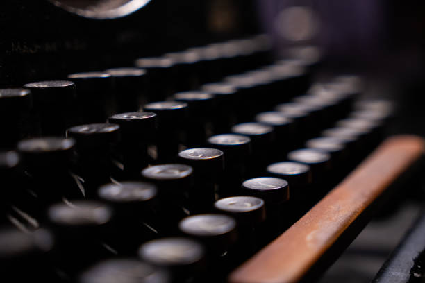 istock Vintage typewriter keys with shallow depth of field and classic aesthetic 2201814406