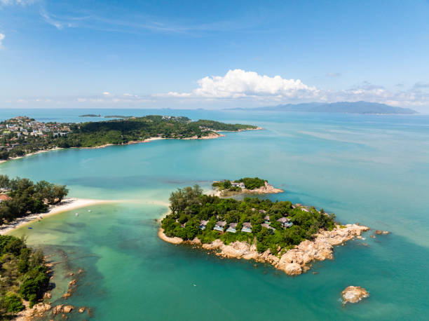 Isolated tropical peninsula with turquoise waters. Koh Samui, Thailand.