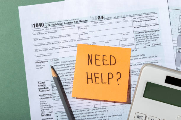 istock Question Need help on orange sticker on individual income tax return form 1040 2201817033