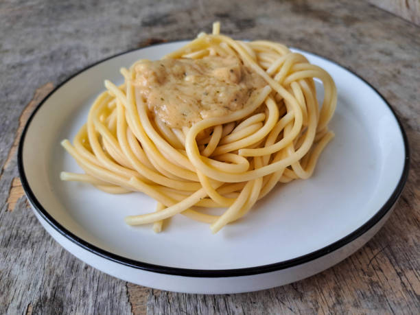 istock Delicious Spaghetti Carbonara On A Plate. Pasta Food Menu. 2201819304