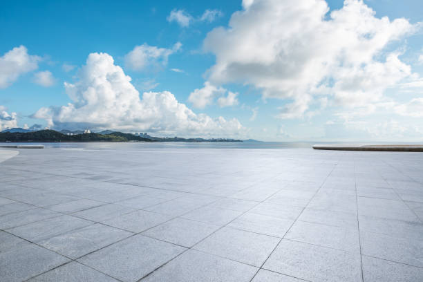 istock Empty square floor and beautiful coastline nature landscape in Zhuhai 2201821089