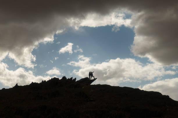 Hikers can experience outdoor nature on the mountaintop.