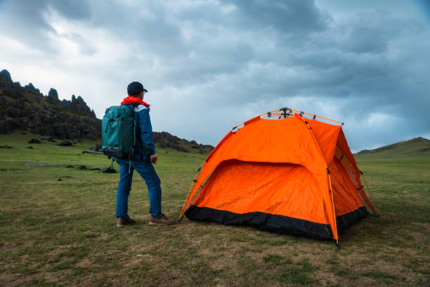 camping tent in the forest