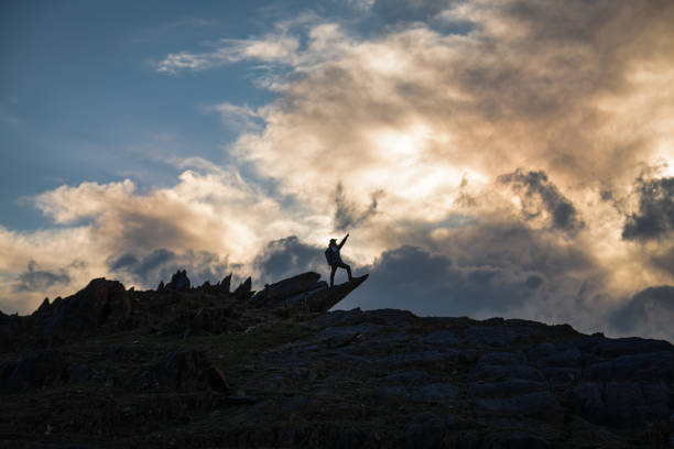 Hikers can experience outdoor nature on the mountaintop.