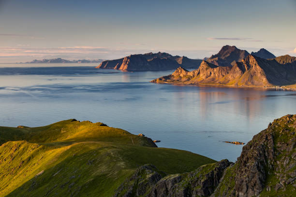 istock Lofoten fjords in the midnight sun 2201825642