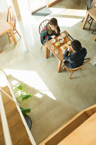 Middle-aged couple in a restaurant