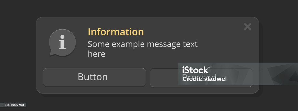 Notifications Notice Ui Interface Window For Dark Black Interface ...