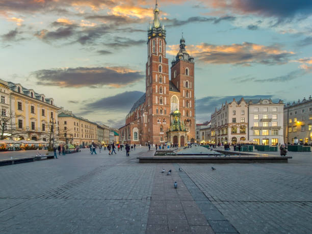istock Evening on the old market square in Krakow, Poland. 2201847890