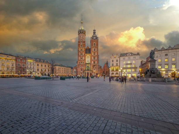 istock Evening on the old market square in Krakow, Poland. 2201847934
