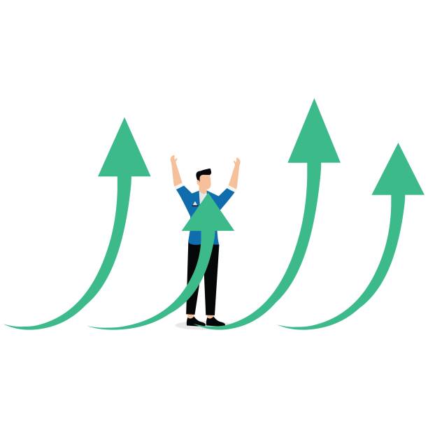 istock Grow business profit, growth or progress to achieve goal and target 2201849356