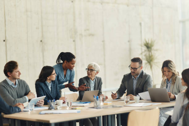 istock Diverse business team working on a meeting in the office. 2201850839