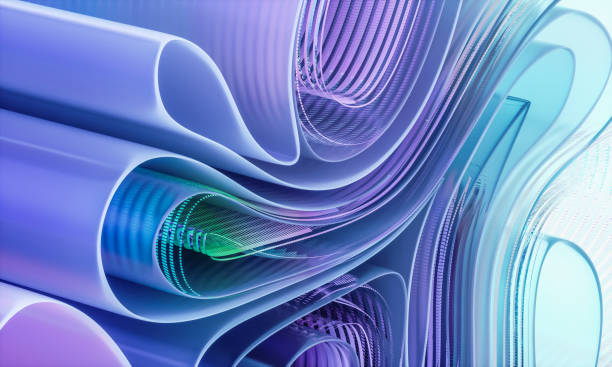 3d rendering of abstract digital layered crystal glass background. digital technology concept.