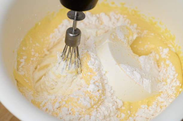 istock Close-up of cheesecake ingredients in a blender 2201854727