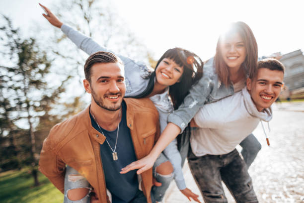 istock happiness friends having fun on the city 2201856651