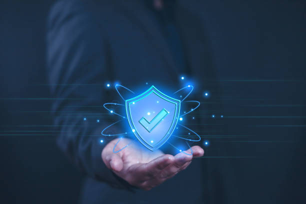 istock Protection cybersecurity and privacy concept, Businessman showing icon on hand, Network security system, Develop software, protections, Internet technology, Encrypted connection 2201860797