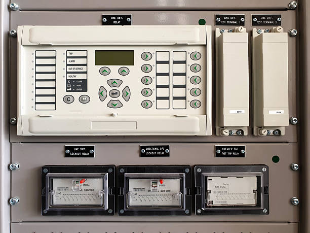 istock Panel cutout for the flush-mounted of Line differential relay, Lockout relay, Fast trip relay and Test terminal block installation. 2201861137