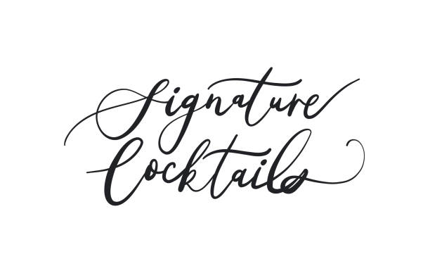 istock Signature Coctails card. Hand drawn quote. Modern brush calligraphy. Isolated on white background 2201864939