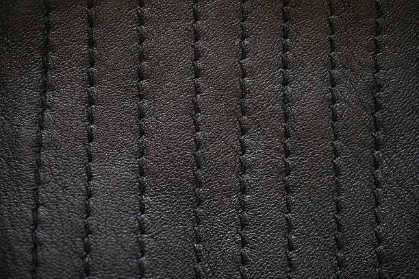 istock black leather texture close-up, seams on leather jacket as background, black natural leather as background, black leather stitching 2201870686