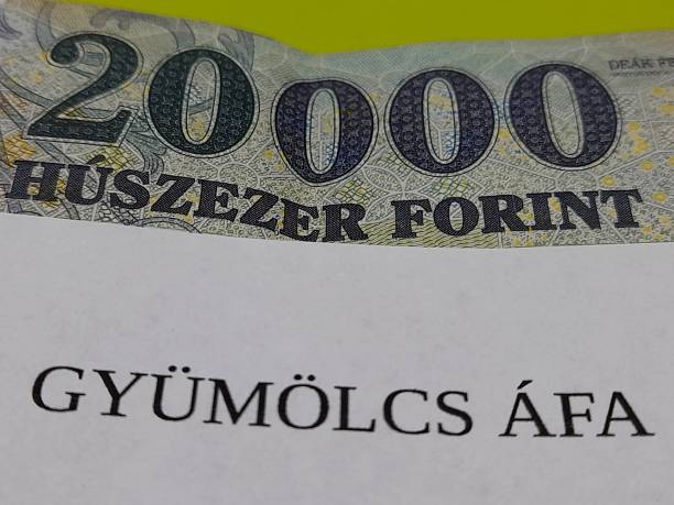 istock Fruit vat subtitle or text with hungarian forint banknotes. 2201872316