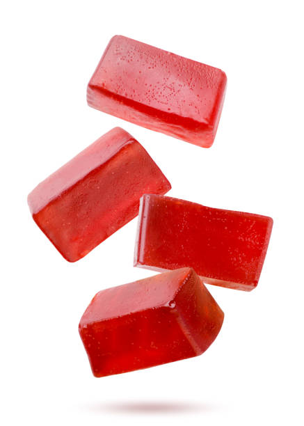 Marmalade flying on a white background. Jelly candies isolated