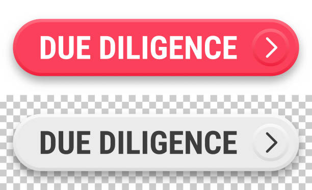 Due Diligence - 3D click web buttons on blank background Due Diligence. Trendy 3d click here button for your own design, isolated on a white and transparent background. Set of two buttons, the first one is red, pink with white text. The second one is gray, white with black text. Vector Illustration (EPS file, well layered and grouped). Easy to edit, manipulate, resize or colorize. Vector and Jpeg file of different sizes. due-diligence stock illustrations