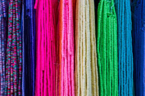 istock Colorful beads hanging in a vibrant display of craftsmanship 2201881534