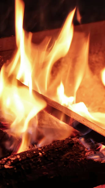 istock Cozy evening bonfire in Pokhara, Nepal, close up, vertical 2201882190