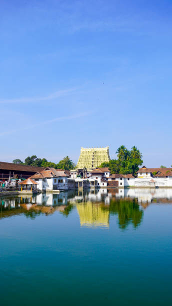 istock view of Sree Padmanabhaswamy vishnu Temple with blue sky 2201890391