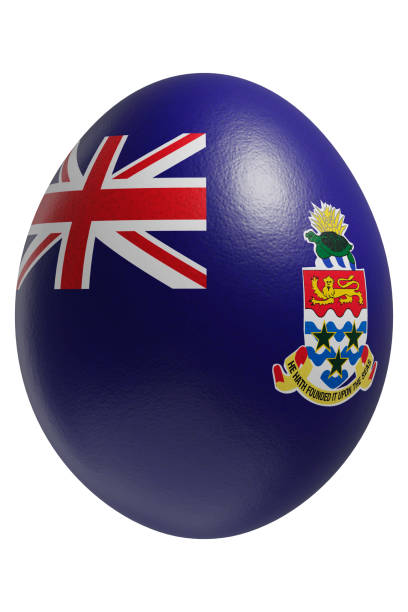 Rendered easter egg with a flag of Cayman Island on the surface.