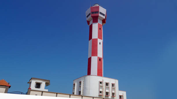 istock red and white Rameswaram Lighthouse with clear blue sky 2201891169