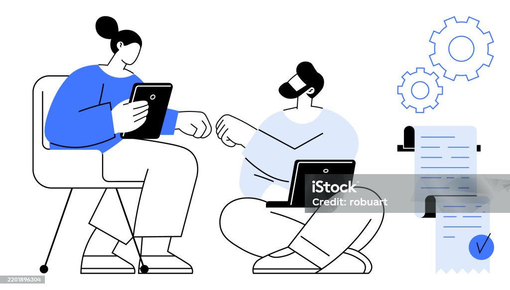 Task Check Device Collaborative Work Process With Digital Devices And Task Management ...