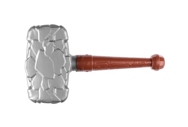 Old hammer isolated on white background with clipping path
