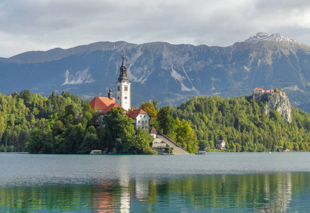 istock Pilgrimage church at Bled Island 2201900617