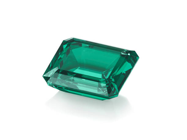 istock Green diamond with high quality on a white background 2201904573