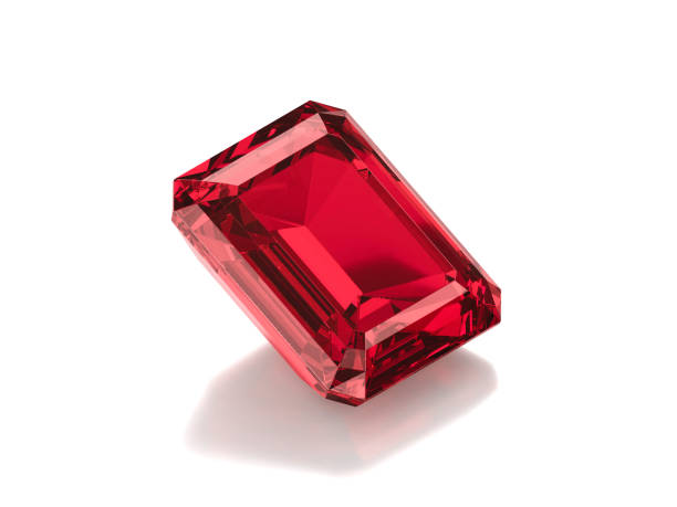 istock Red dazzling diamond with high quality on a white background 2201904611