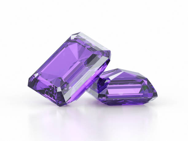 istock Purple Diamond Gemstone with high quality on a white background 2201904628