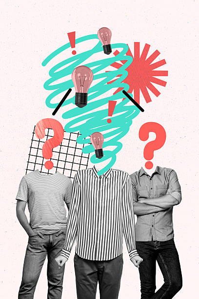 istock Vertical photo collage three men standing headless puzzled question mark face brainstorm lightbulb quizz answer find solution 2201908332