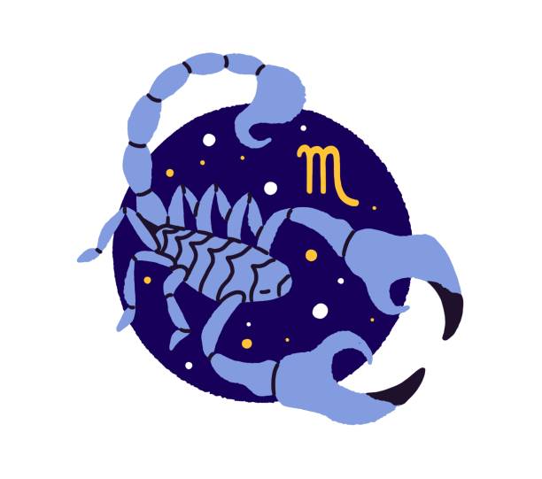 Scorpio zodiac sign round shape avatar. Constellation symbol of scorpion on circle icon. Horoscope element, astrology. Month of birth in astral calendar. Flat isolated vector illustration on white Scorpio zodiac sign round shape avatar. Constellation symbol of scorpion on circle icon. Horoscope element, astrology. Month of birth in astral calendar. Flat isolated vector illustration on white. scorpio clip art stock illustrations